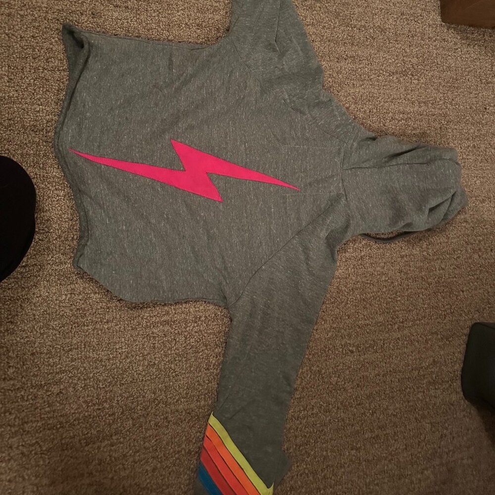 Aviator Nation V-Cut Hoodie with lightning bolt